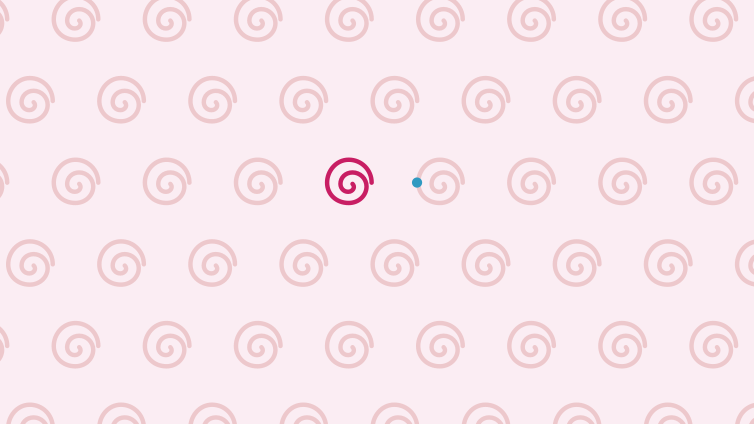 The field brand art canvas, the mark repeated as a tonal pattern with one drawn in full magenta